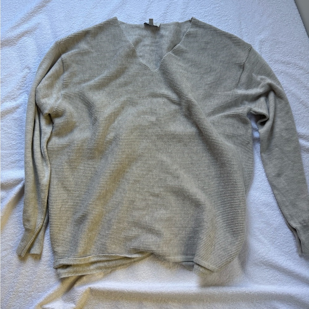 Tan oversized V-Neck Sweater